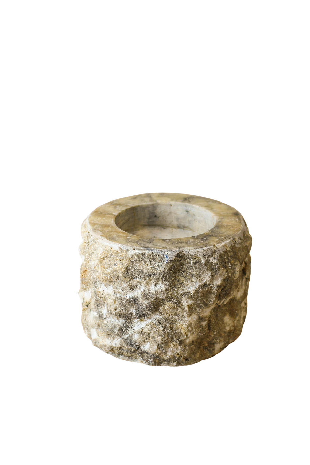 Rough-cut onyx candle holder — another view