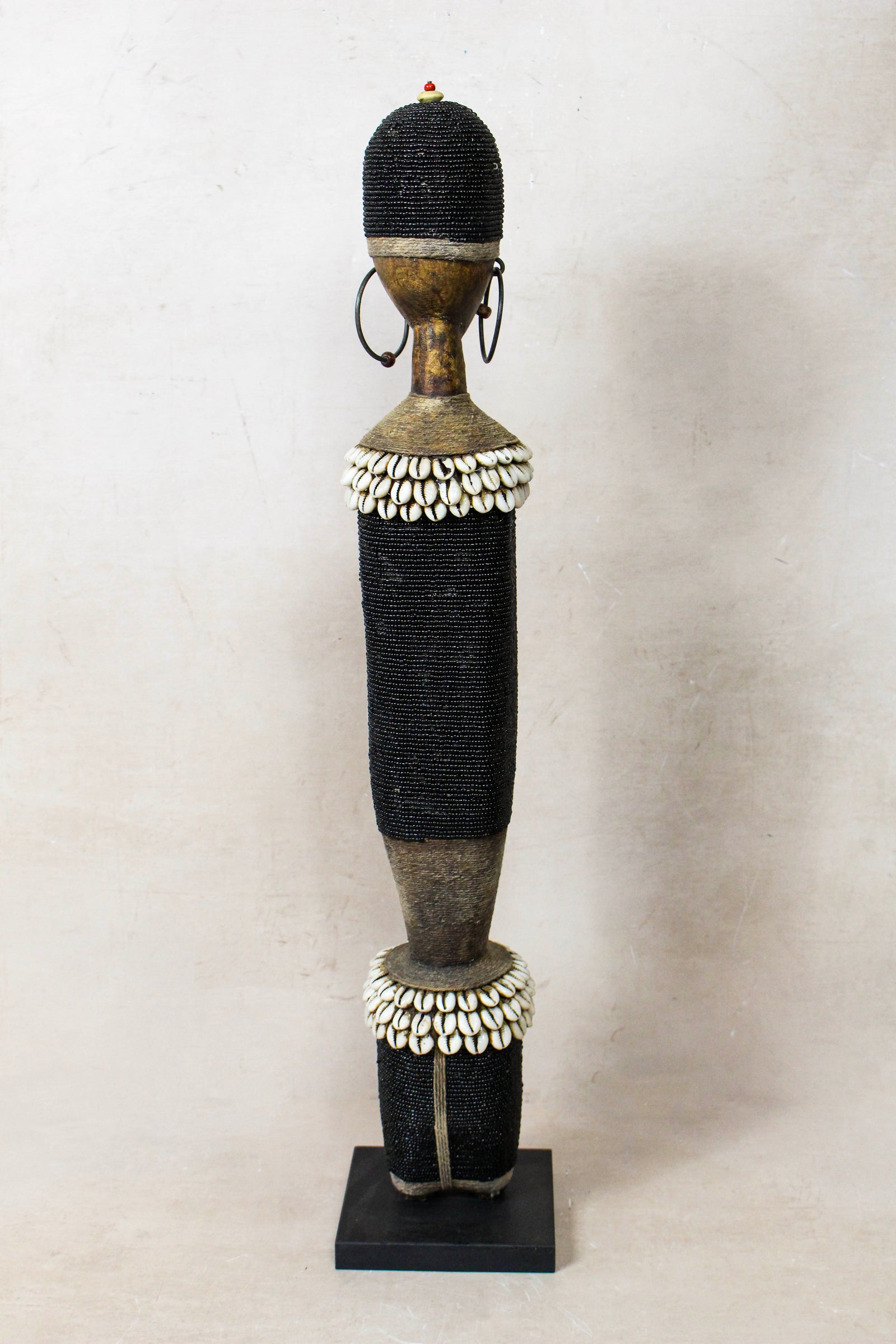 Black Namji beaded doll — detail of the beadwork