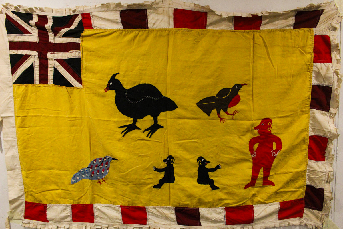 Handmade Asafo Fante flag from Ghana (24) — appliqué textile folk art wall hanging (view 3)