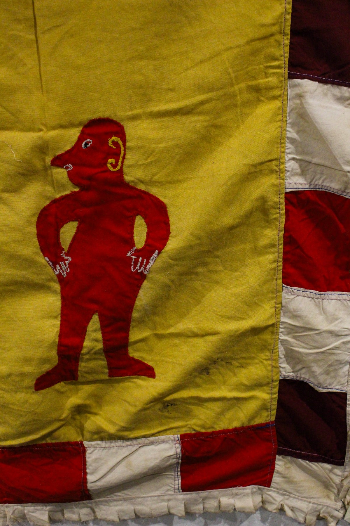 Handmade Asafo Fante flag from Ghana (24) — appliqué textile folk art wall hanging (view 5)