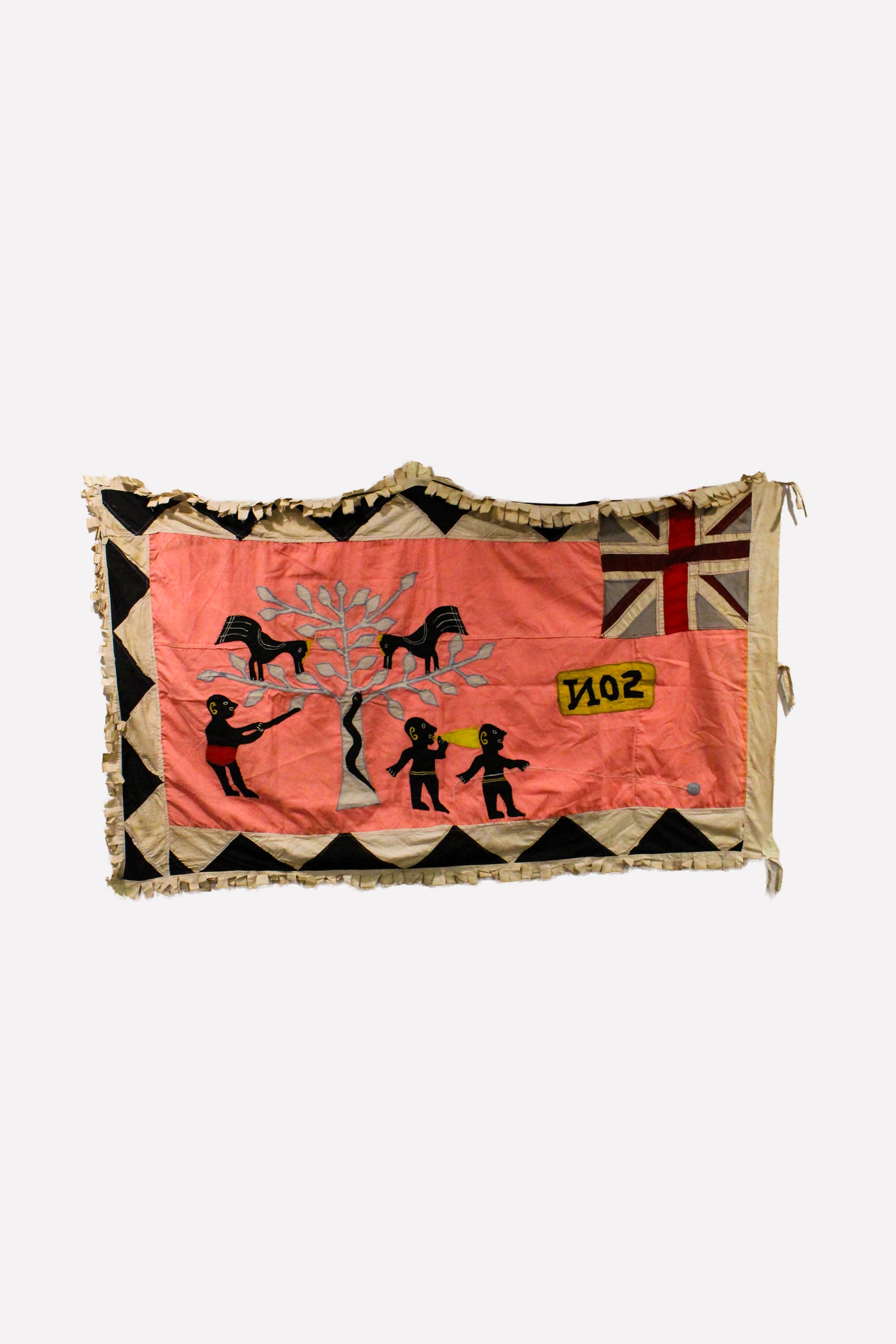 Handmade Asafo Fante flag from Ghana (25) — appliqué textile folk art wall hanging