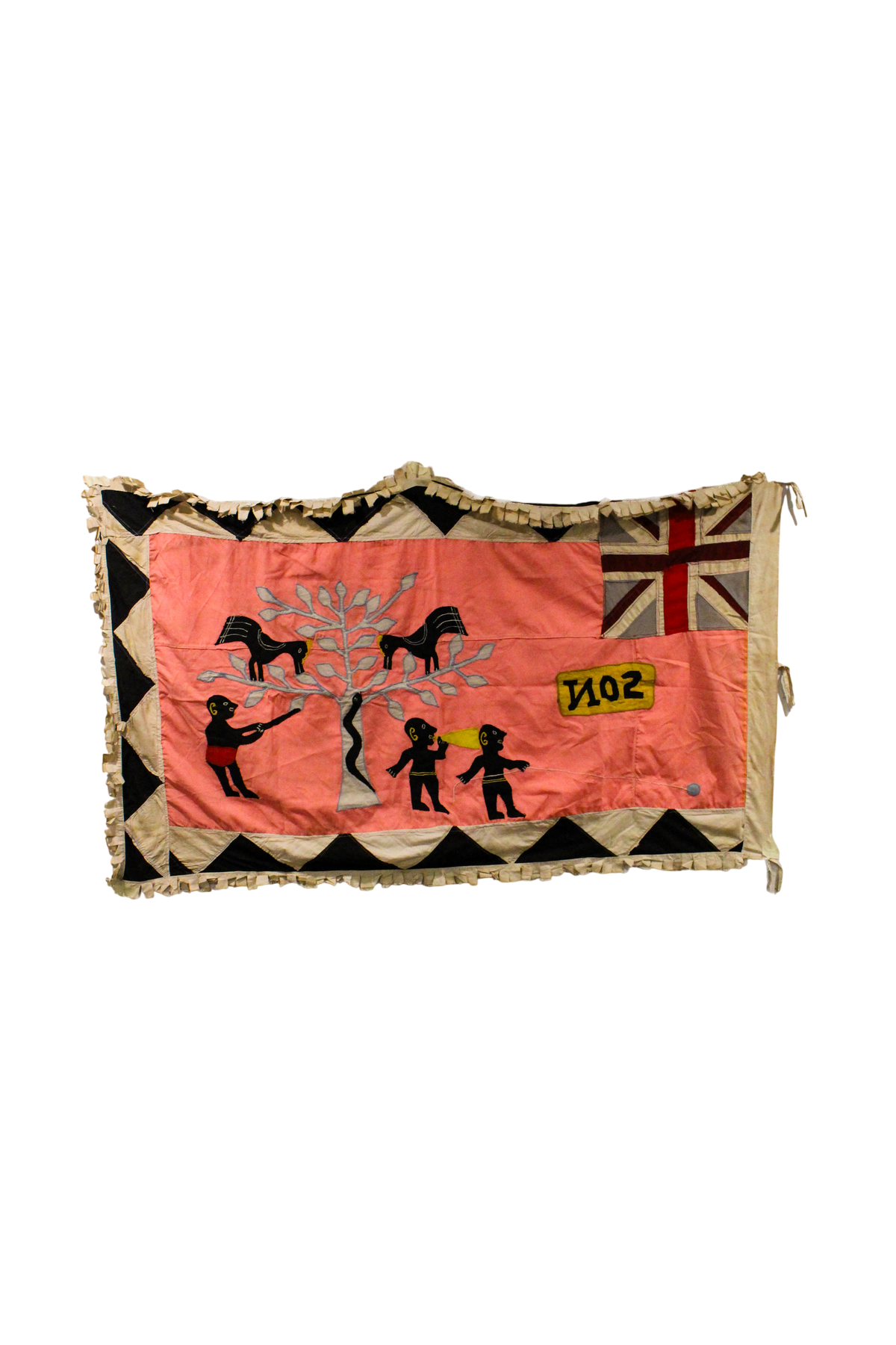 Handmade Asafo Fante flag from Ghana (25) — appliqué textile folk art wall hanging