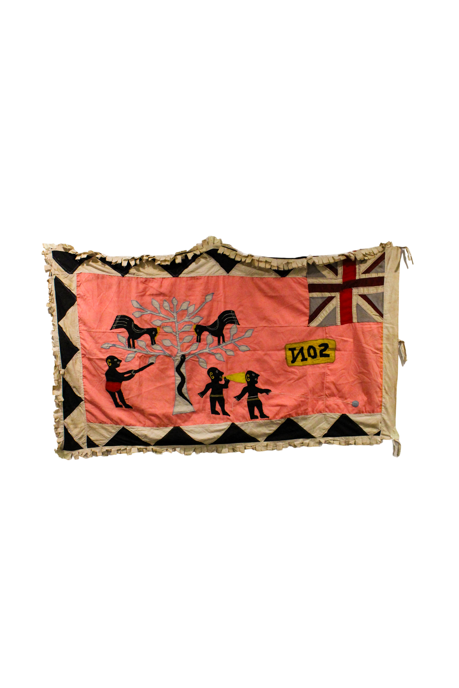 Handmade Asafo Fante flag from Ghana (25) — appliqué textile folk art wall hanging