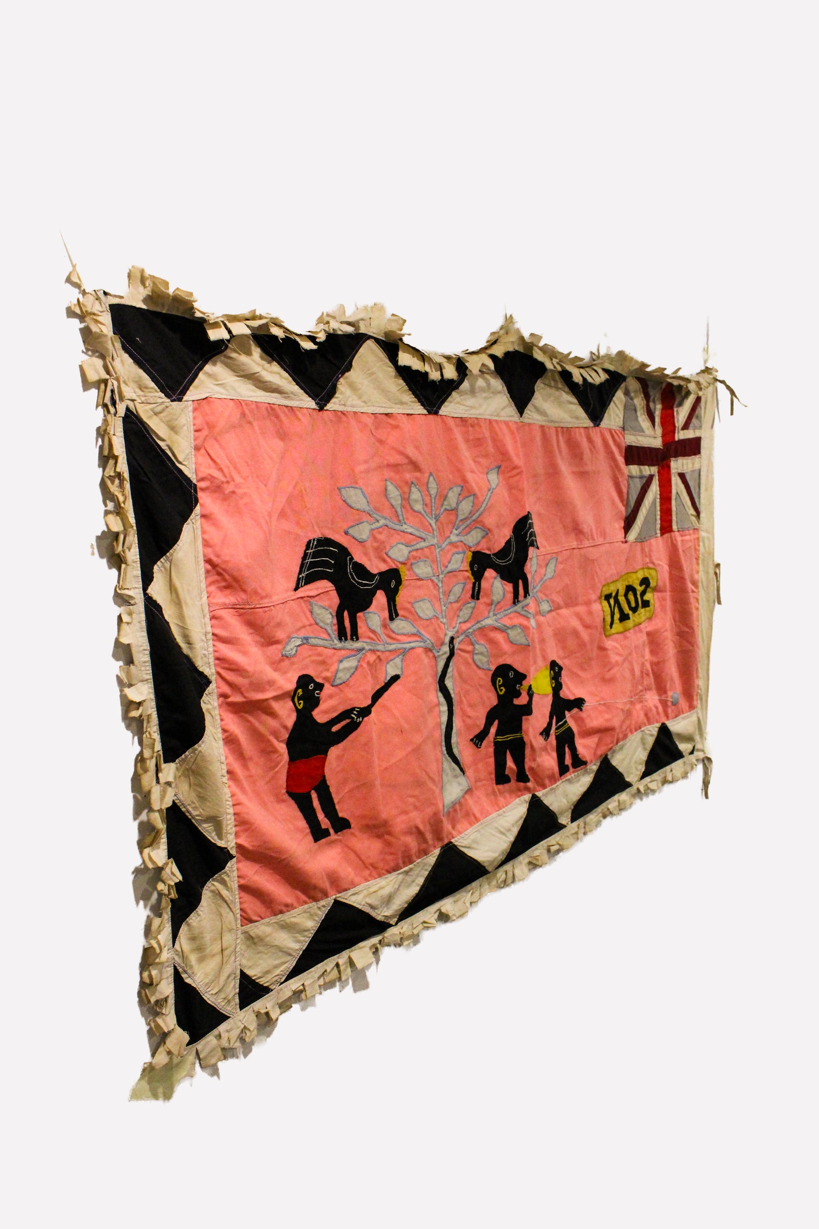 Handmade Asafo Fante flag from Ghana (25) — appliqué textile folk art wall hanging (view 2)