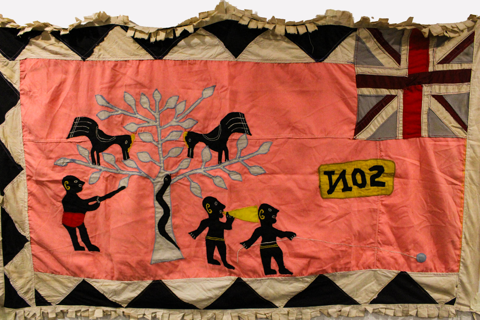Handmade Asafo Fante flag from Ghana (25) — appliqué textile folk art wall hanging (view 3)