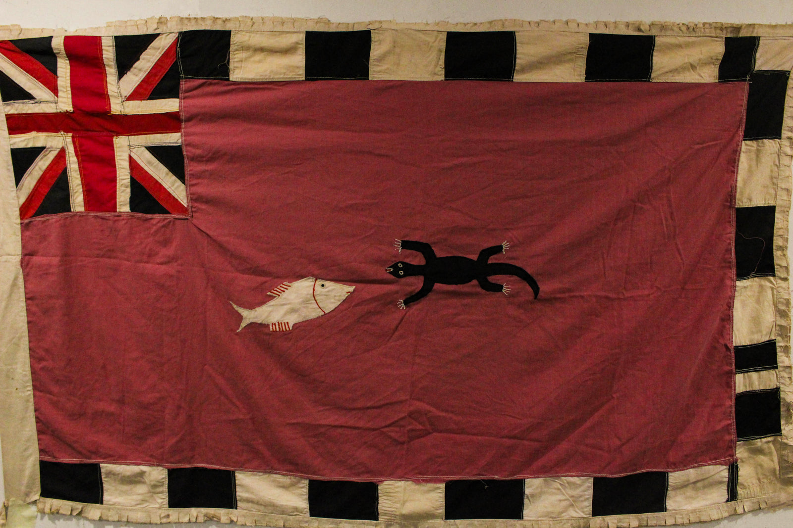 Handmade Asafo Fante flag from Ghana (26) — appliqué textile folk art wall hanging (view 3)