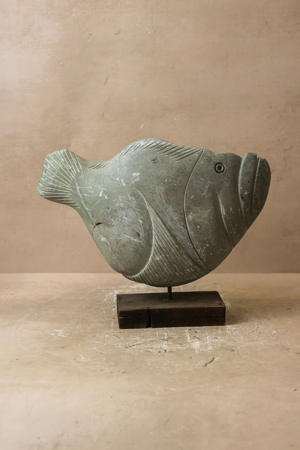 Stone Fish Sculpture - Zimbabwe - 35.7
