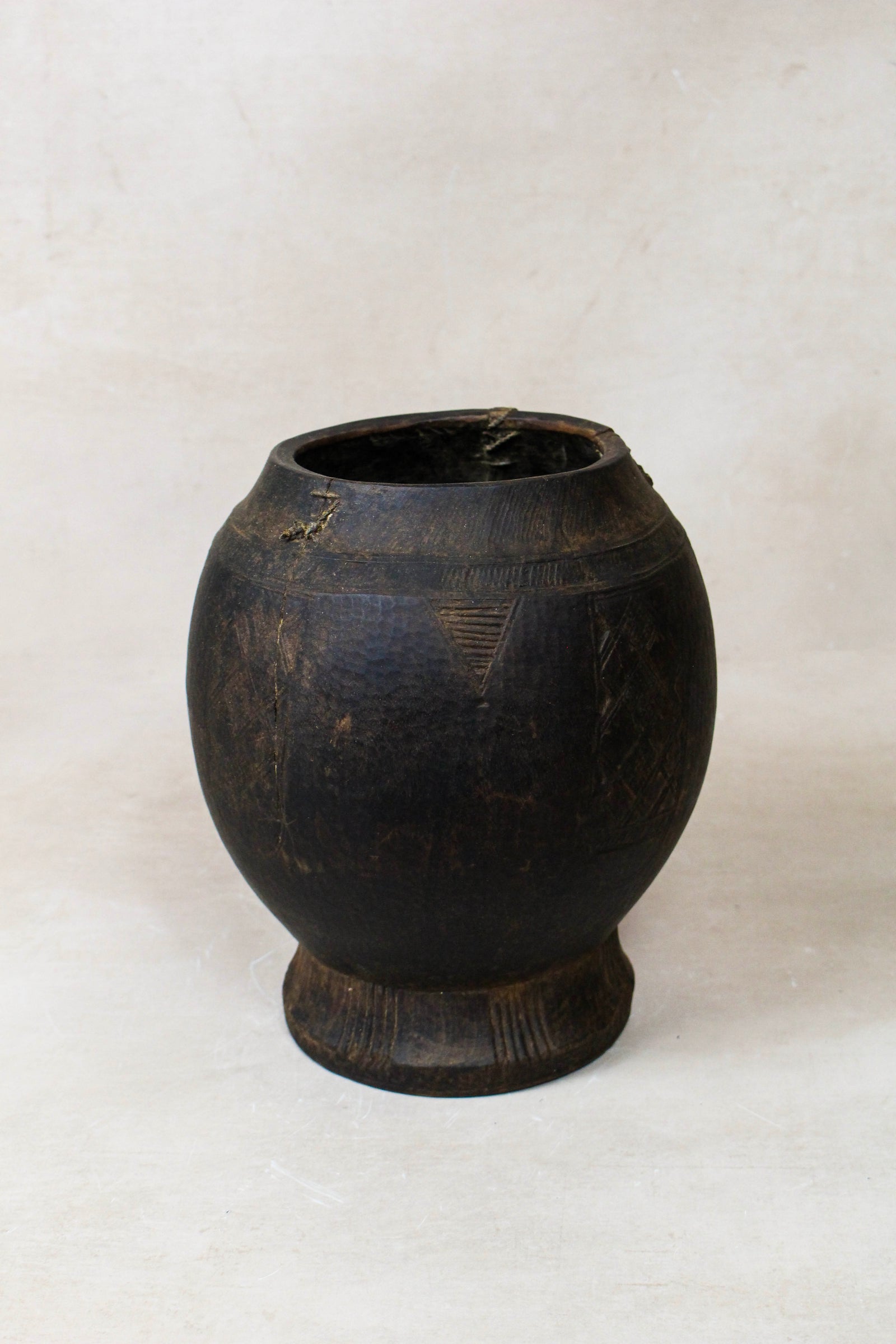 Antique "Stitched" Ethiopian Milk Pot - 17.2