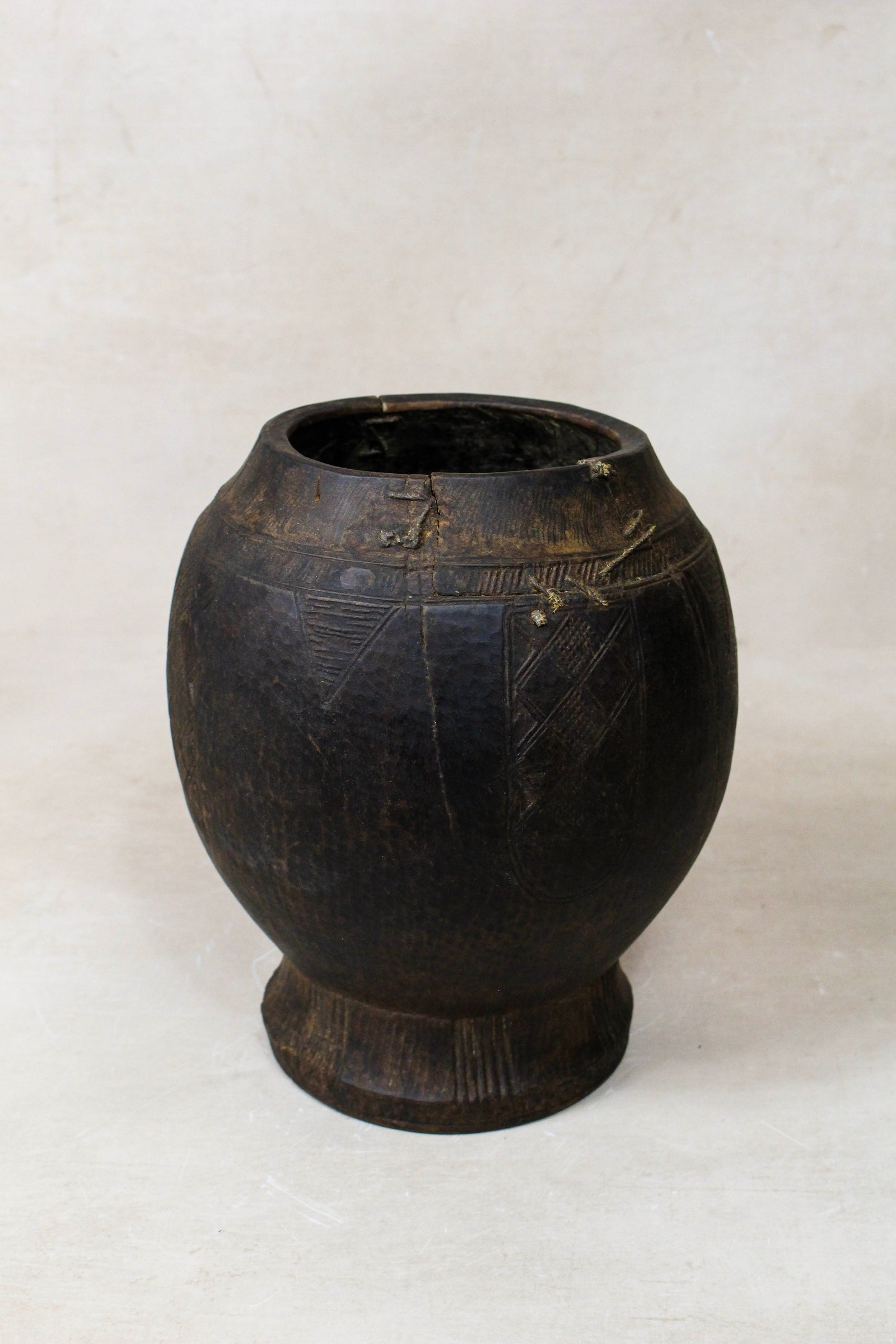 Antique "Stitched" Ethiopian Milk Pot - 17.2