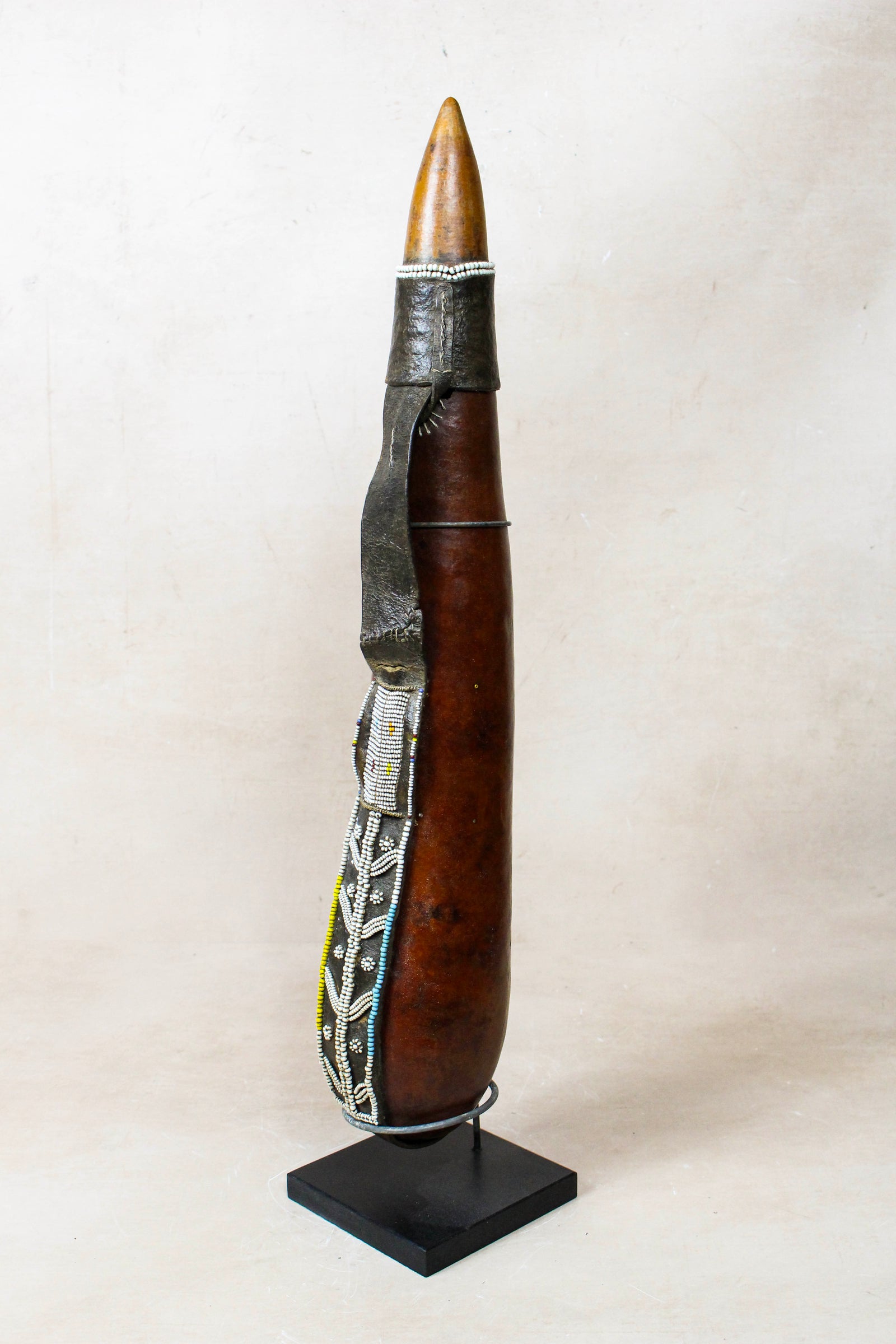 Vintage Beaded Maasai Calabash - Kenya - 52.7