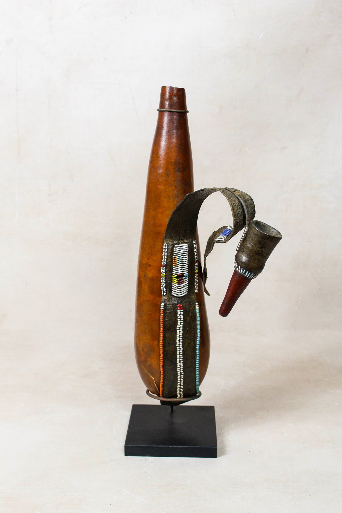 Vintage Beaded Maasai Calabash - Kenya - 52.8