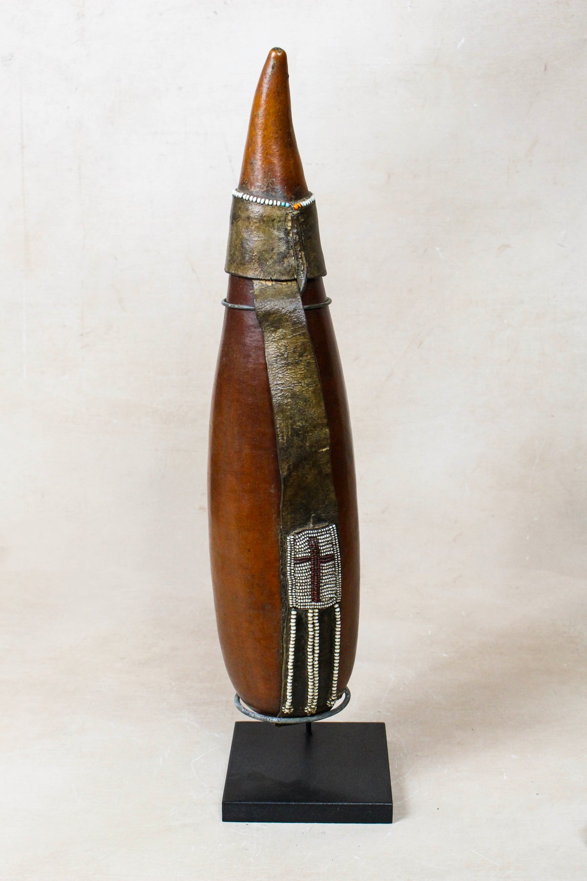 Vintage Beaded Maasai Calabash - Kenya - 52.9