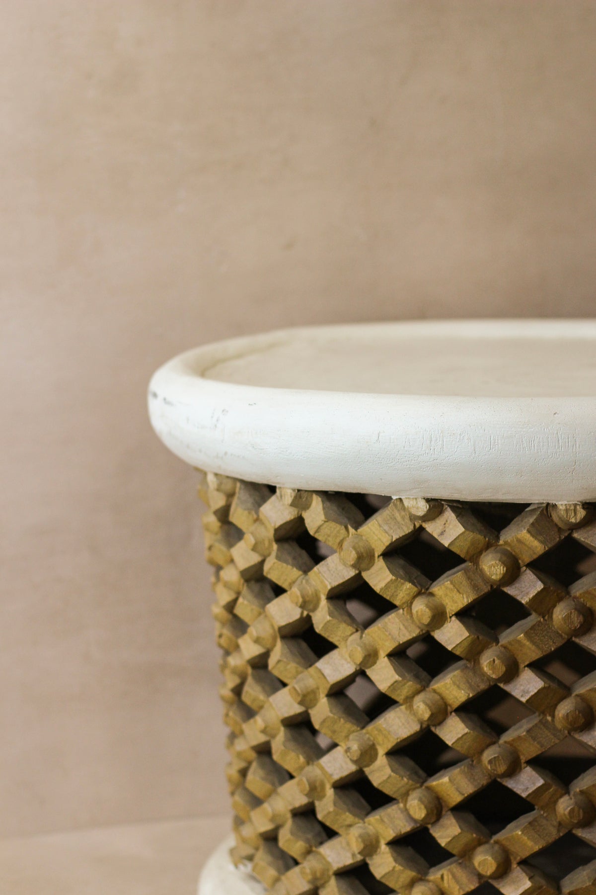 Bamileke Table - White/Natural