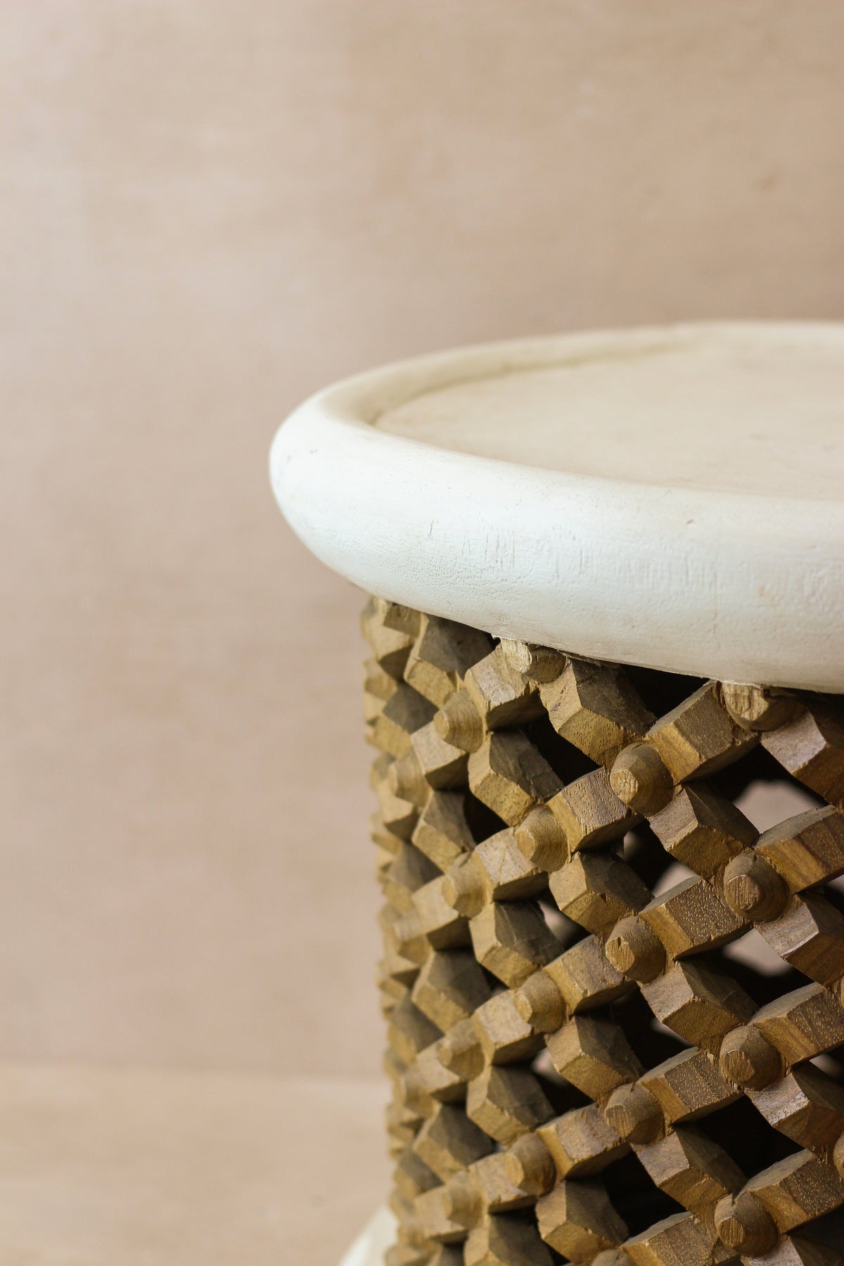 Bamileke Table - White/Natural