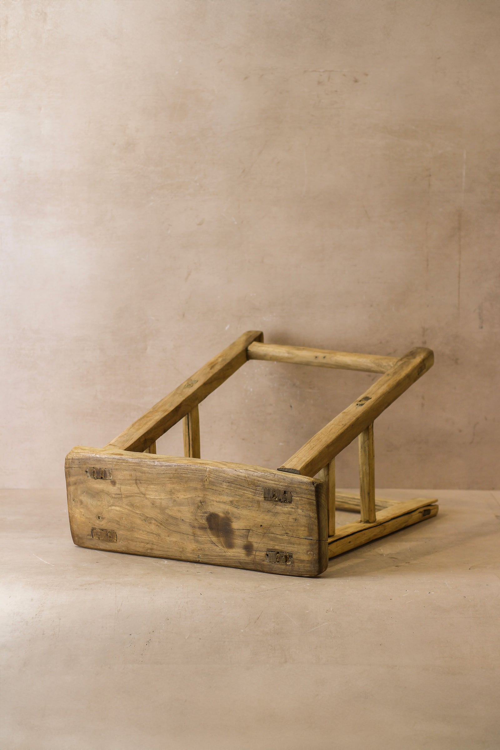 Vintage Rustic Elm Wood Stool - Medium - No 56