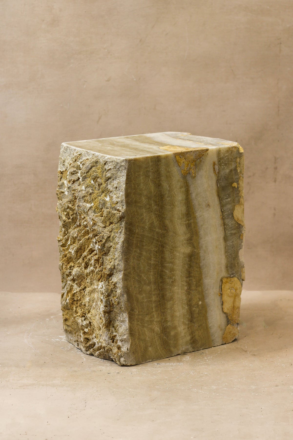Onyx Side Table Pedestal Raw - Solid - No 2
