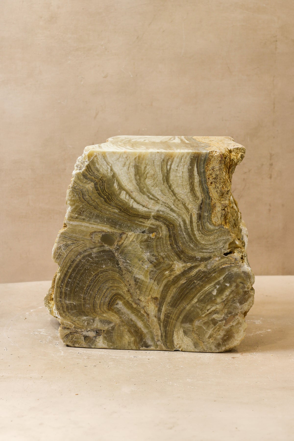 Onyx Side Table Pedestal Raw Cut - Solid - No 3