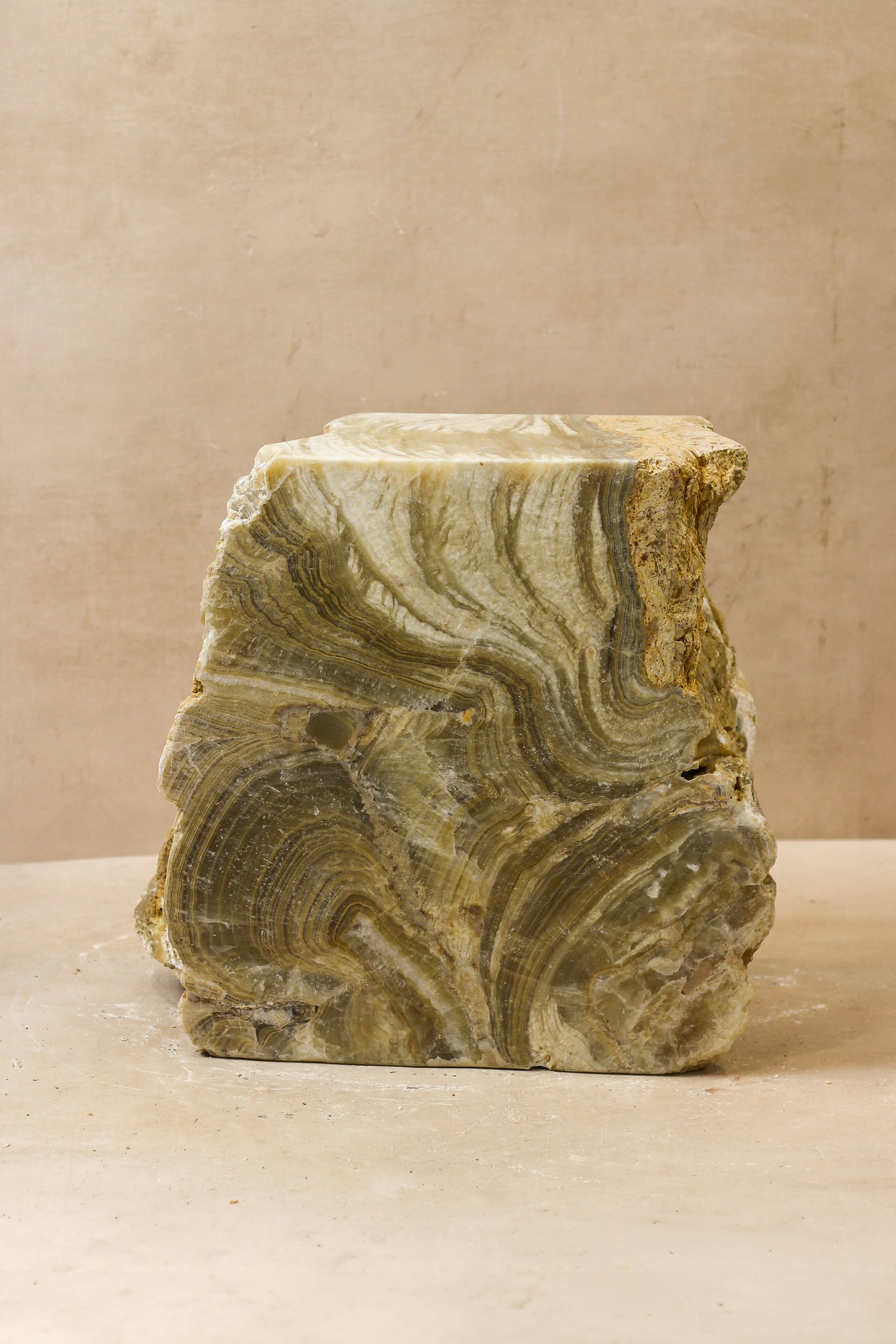 Onyx Side Table Pedestal Raw Cut - Solid - No 3