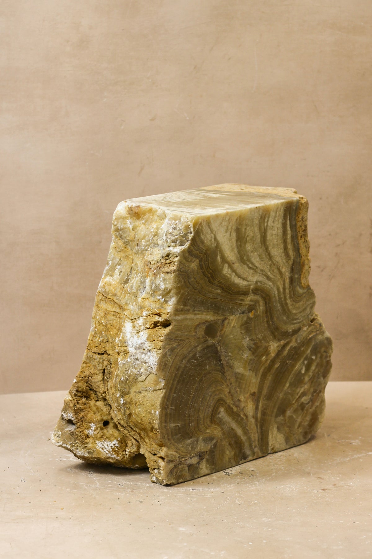 Onyx Side Table Pedestal Raw Cut - Solid - No 3