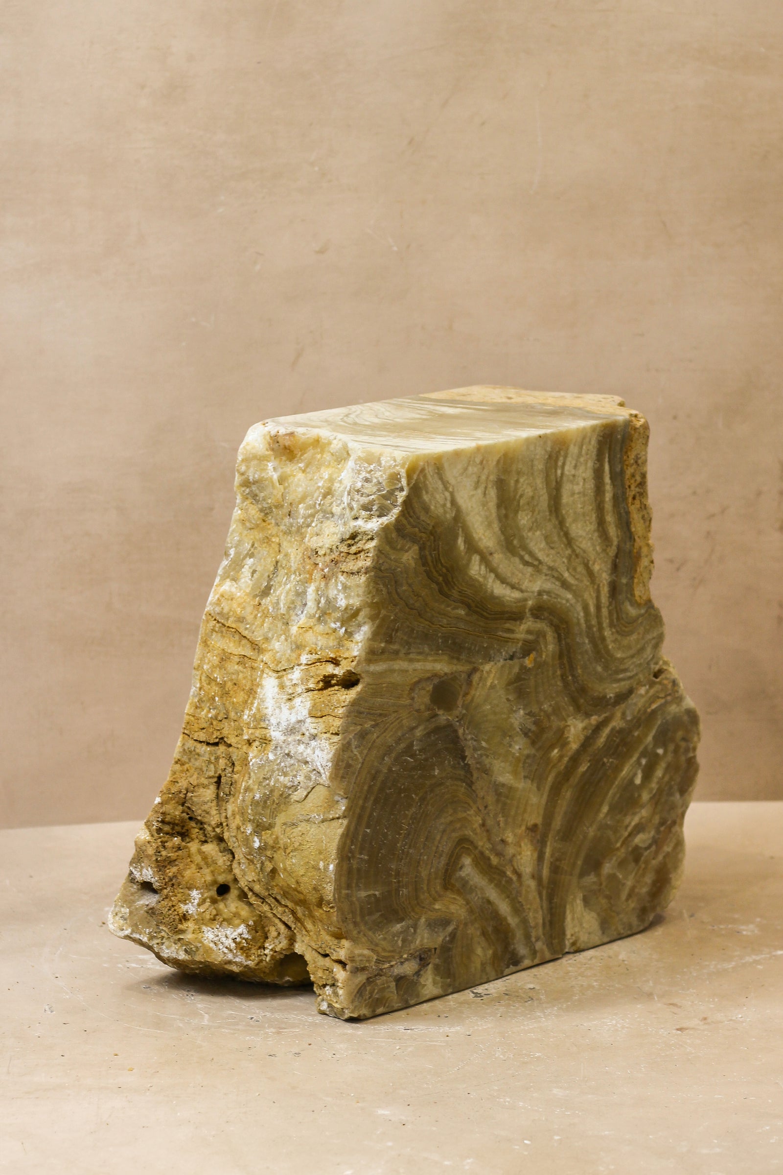 Onyx Side Table Pedestal Raw Cut - Solid - No 3