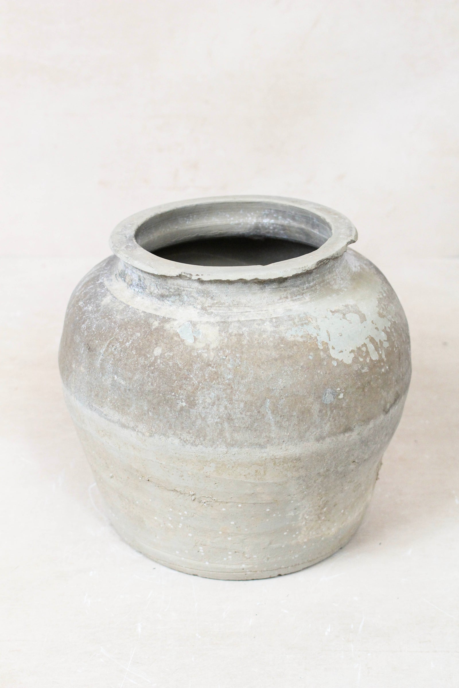 Small vintage dark unglazed earthenware pot from Shanxi, China