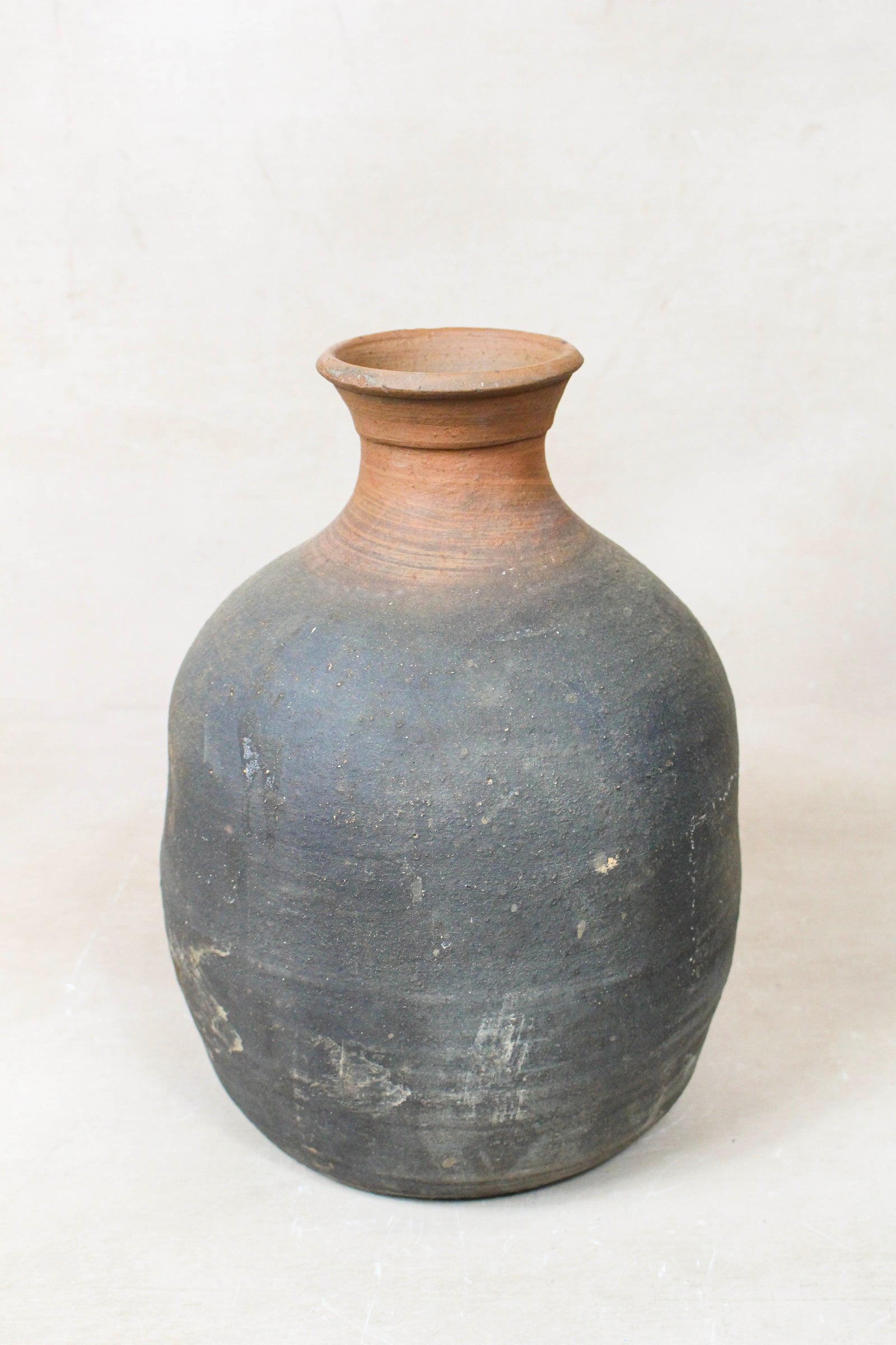 Antique 1920s Asian rice wine vase with aged patina