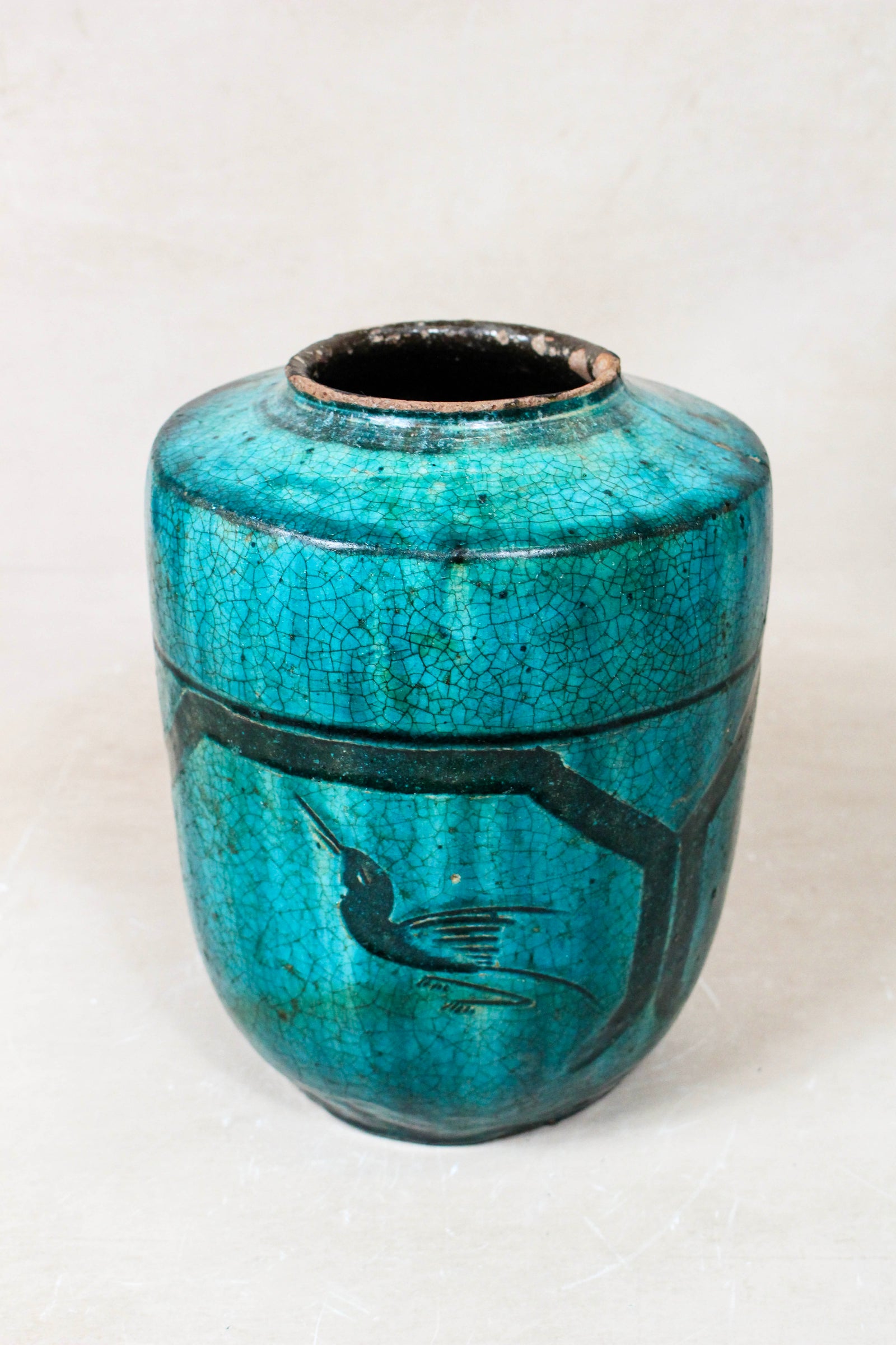 Vintage Emerald Green Pot - EGP 13