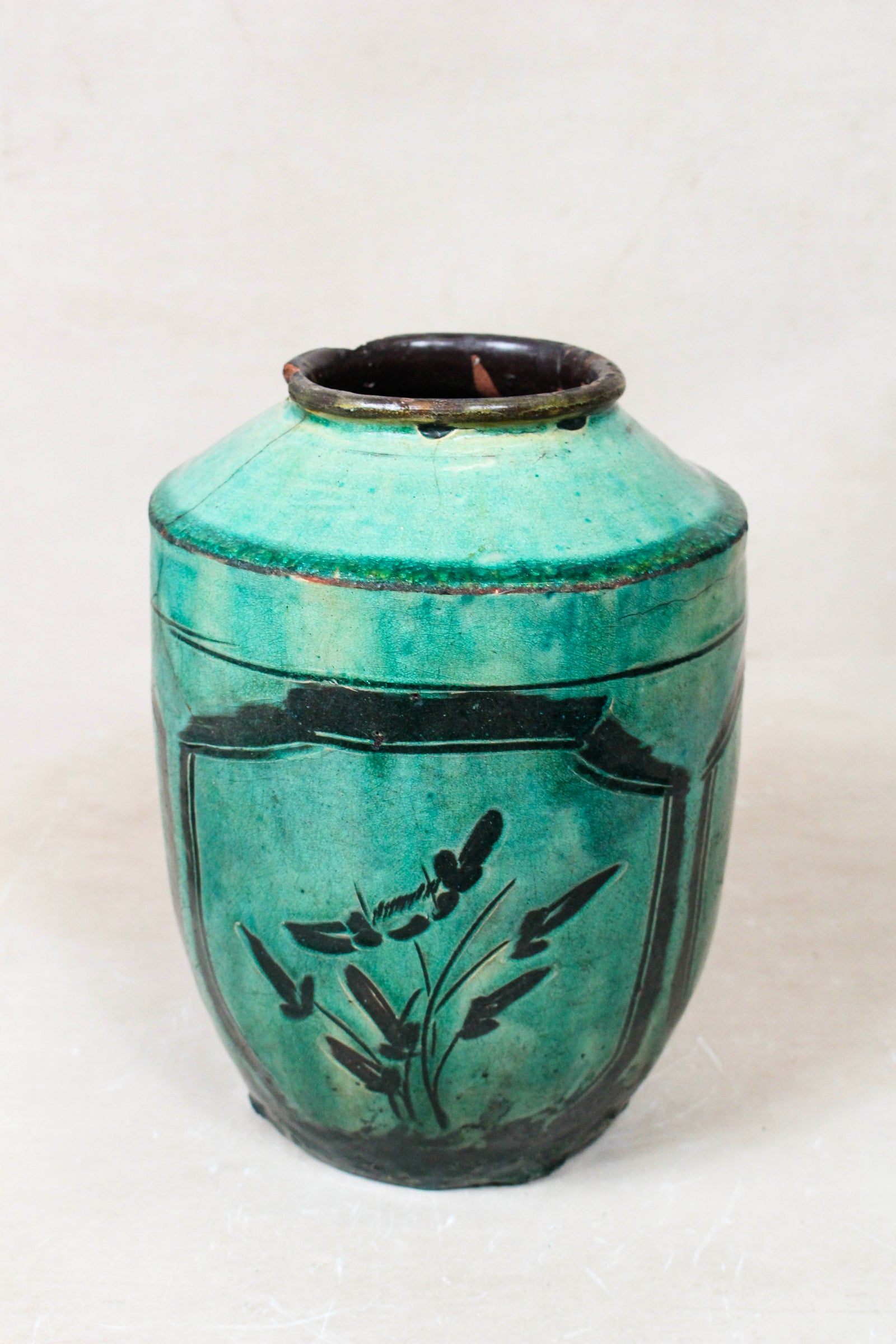 Vintage Emerald Green Pot - EGP 14