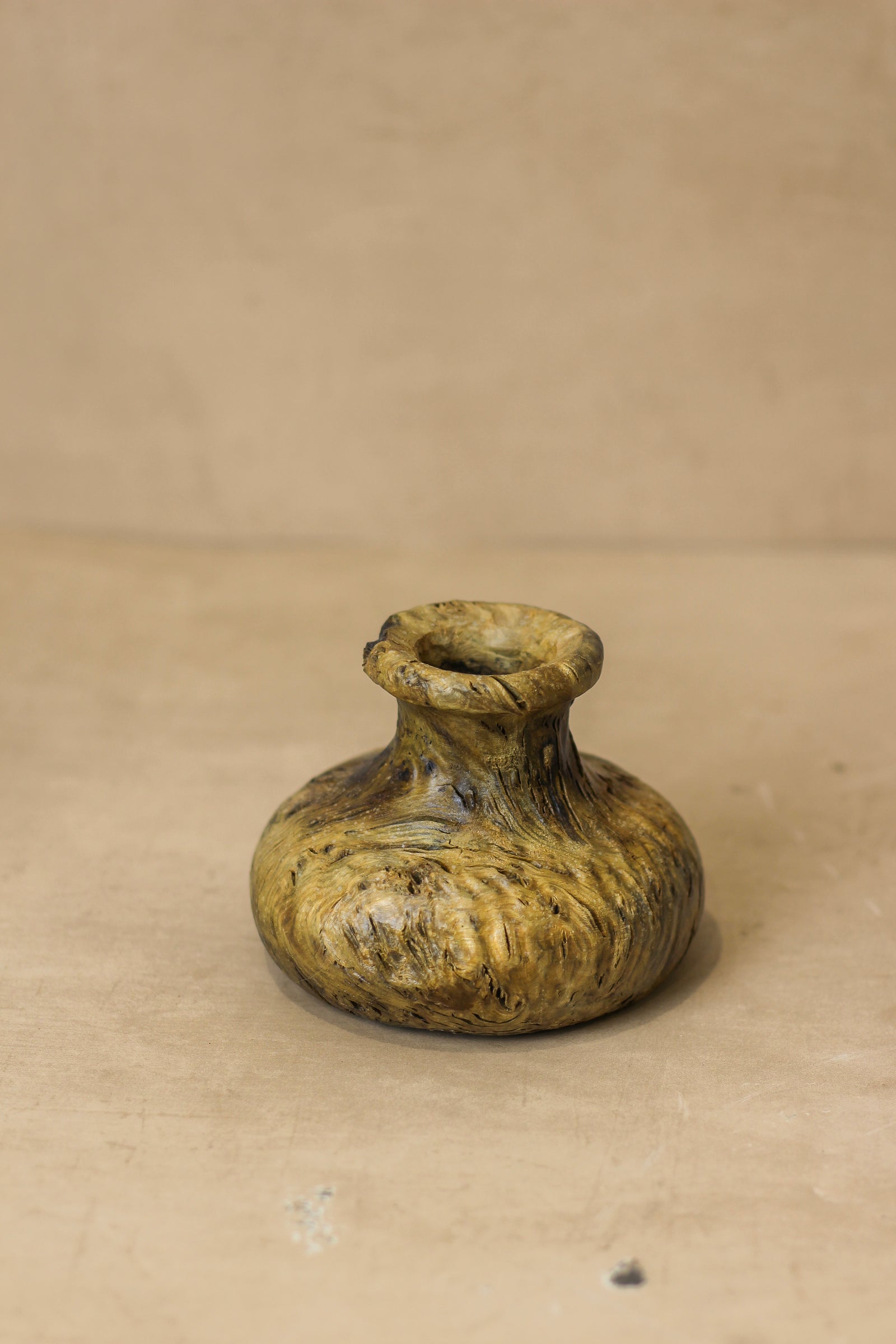 Vintage Small Wood Vase - No 4