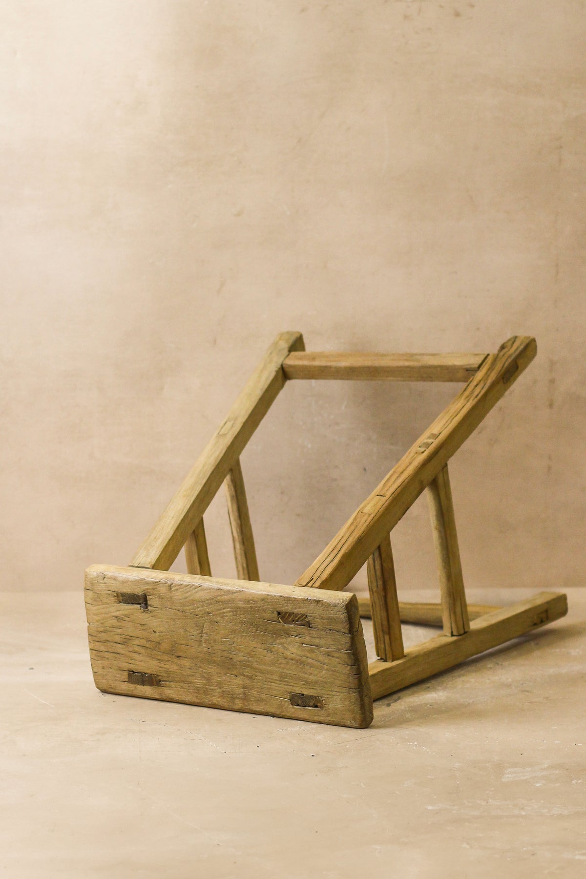 Vintage Rustic Elm Wood Stool - Medium - No 57