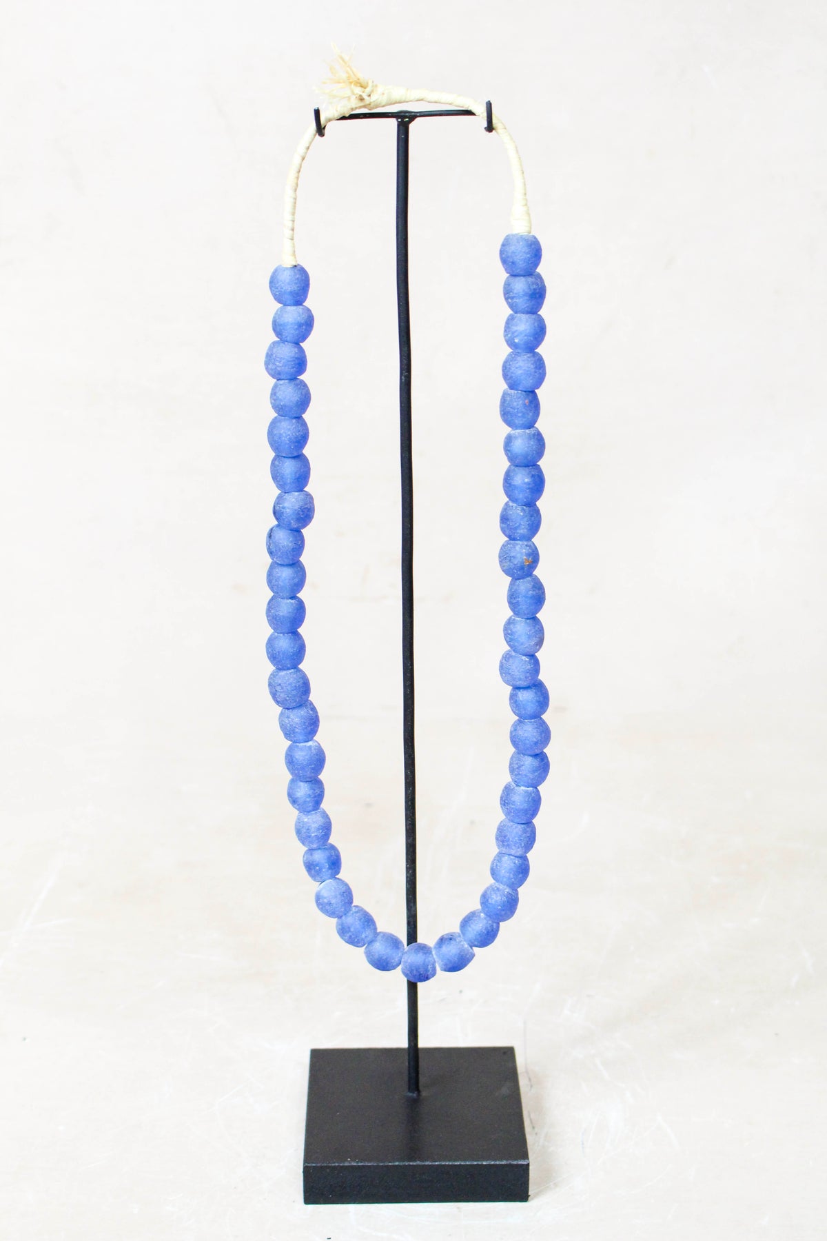 Ghana Glass Beads Necklace, Blue - 85.17