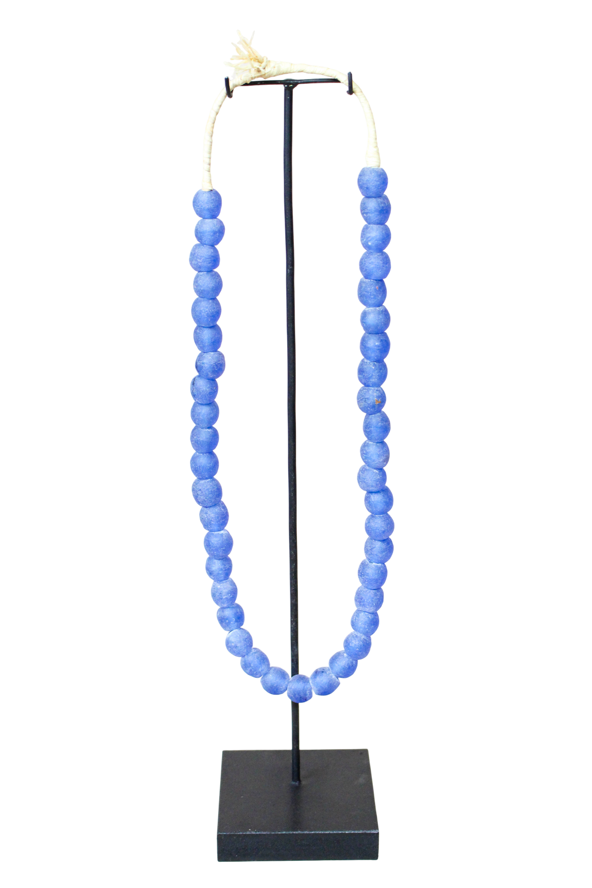 Ghana Glass Beads Necklace, Blue - 85.17