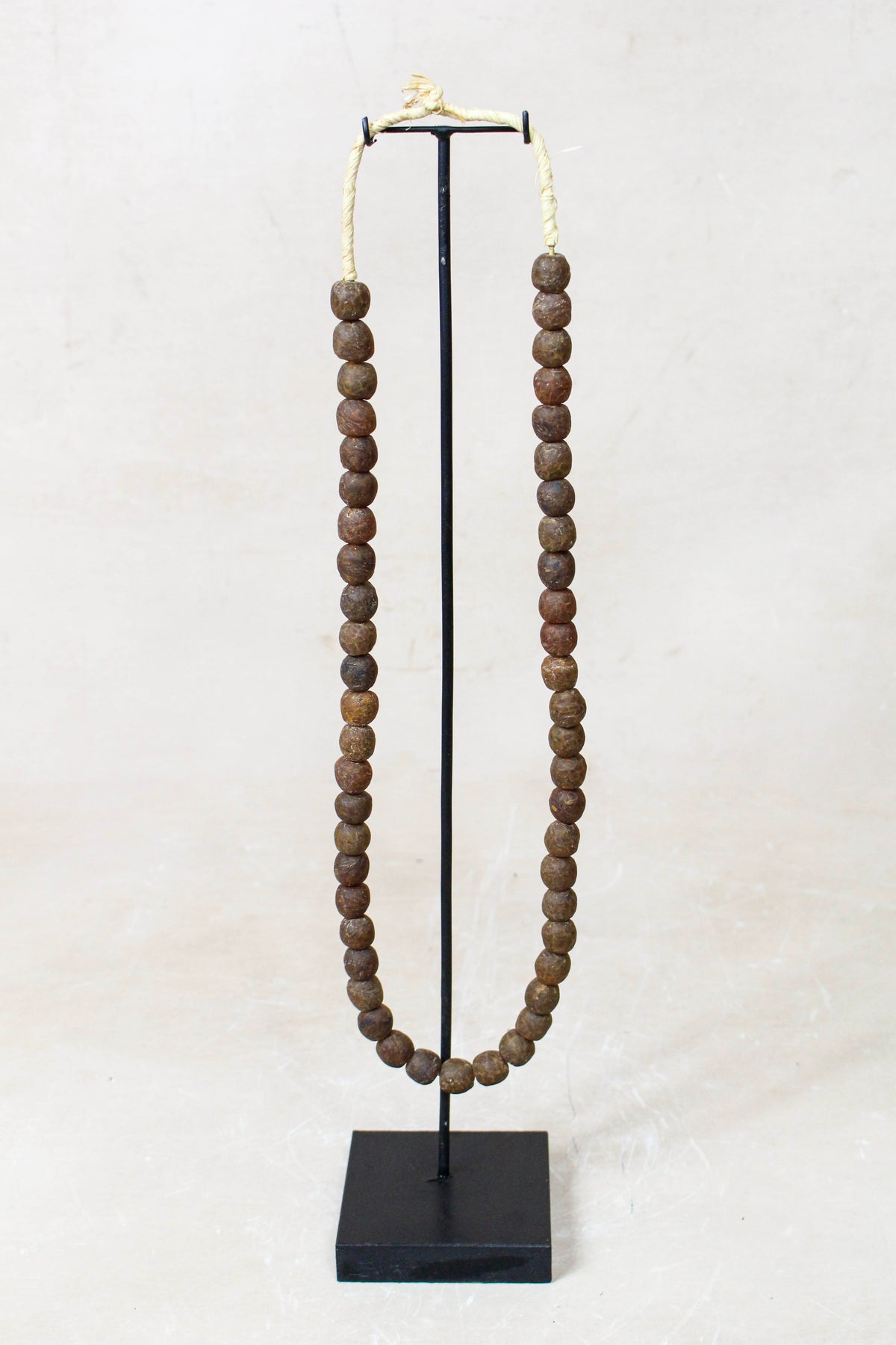 Ghana Glass Beads Necklace, Brown - 85.20