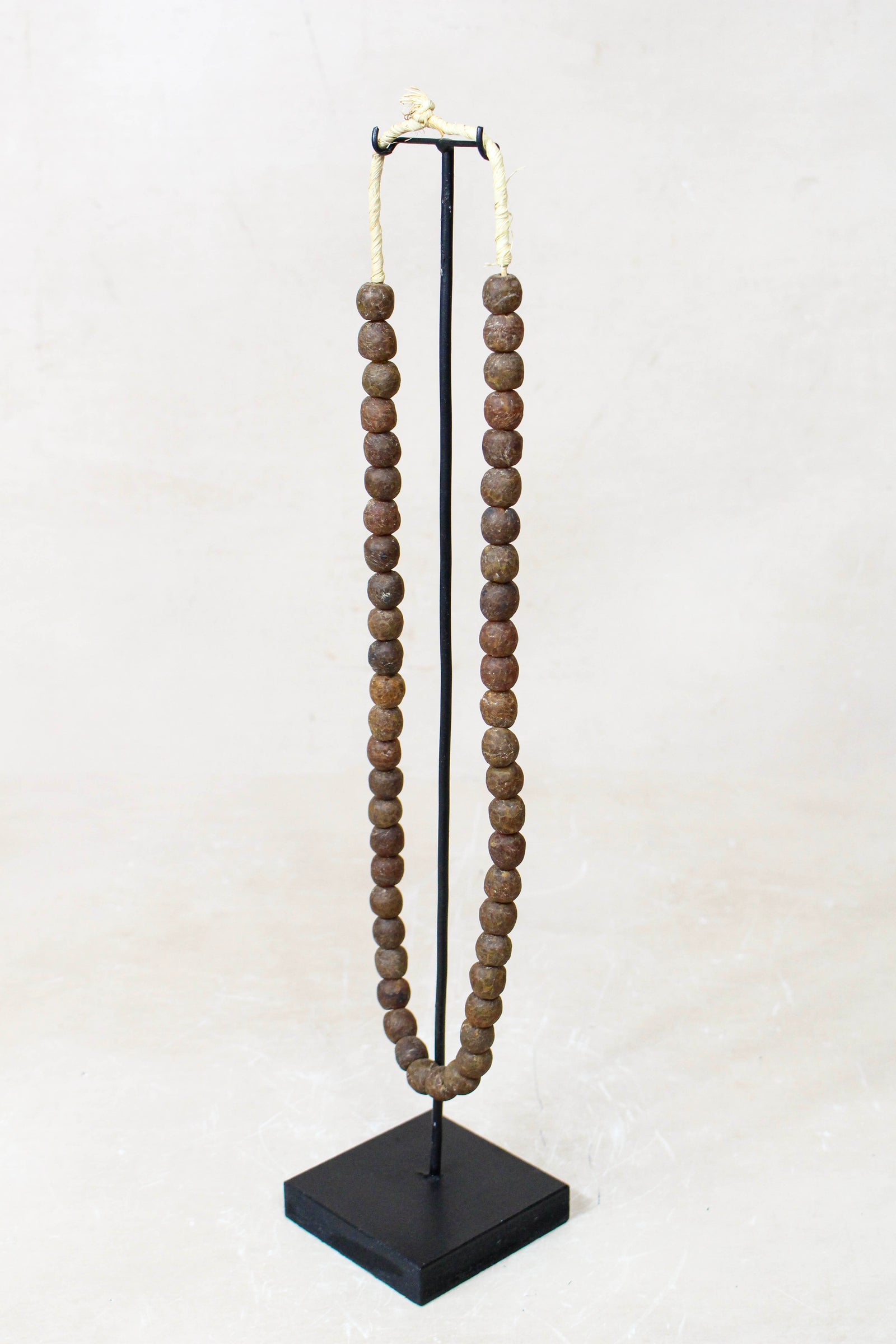 Ghana Glass Beads Necklace, Brown - 85.20