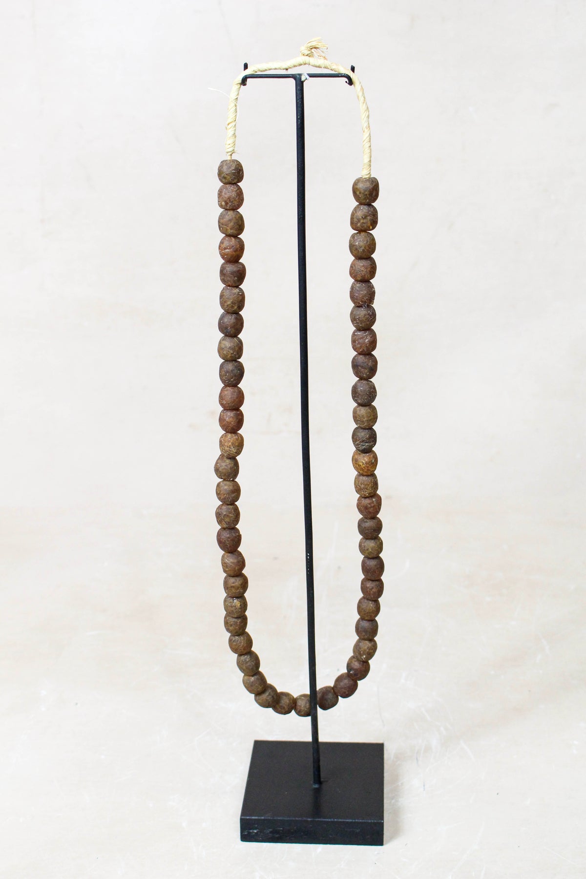 Ghana Glass Beads Necklace, Brown - 85.20