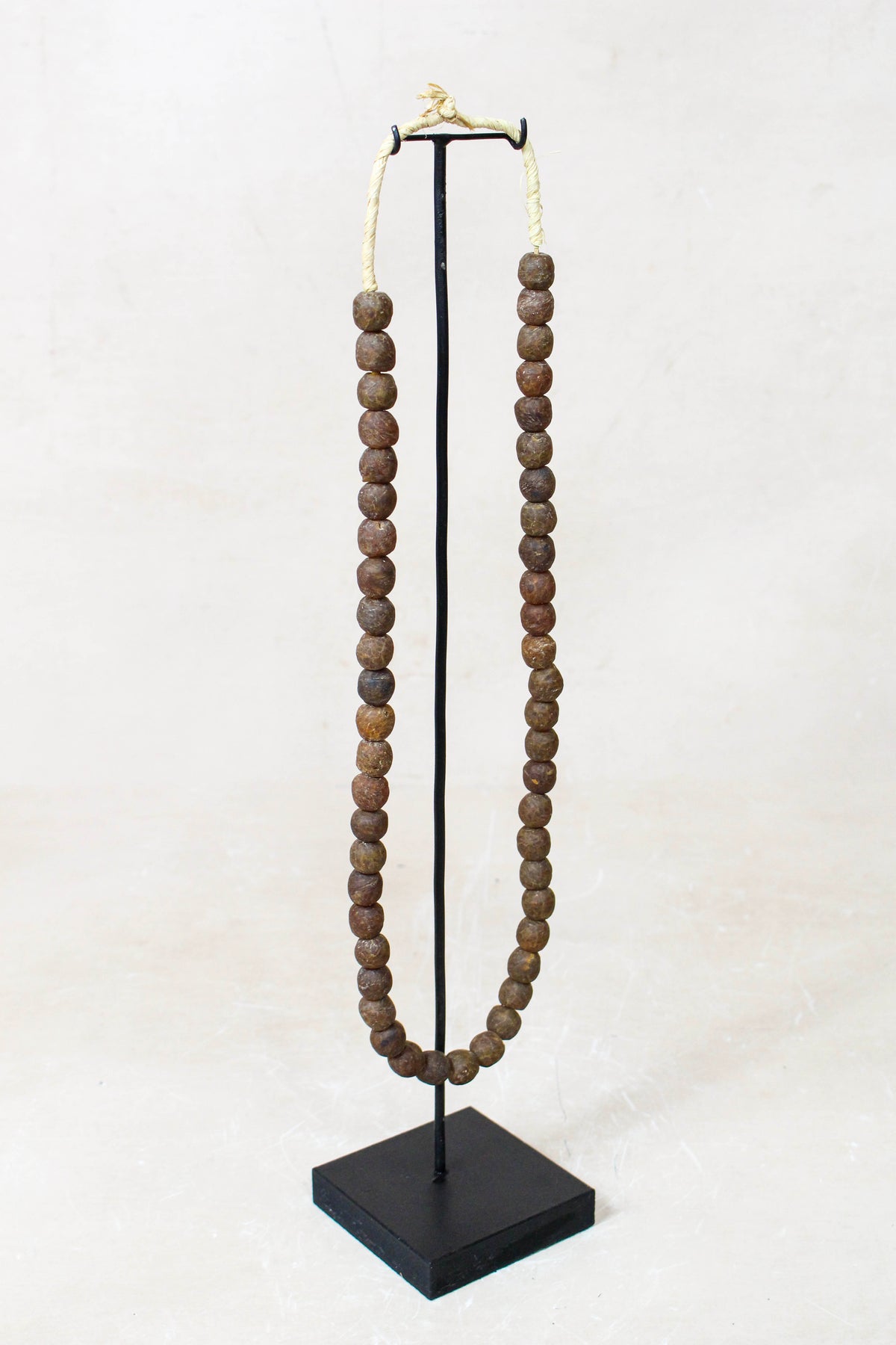 Ghana Glass Beads Necklace, Brown - 85.20