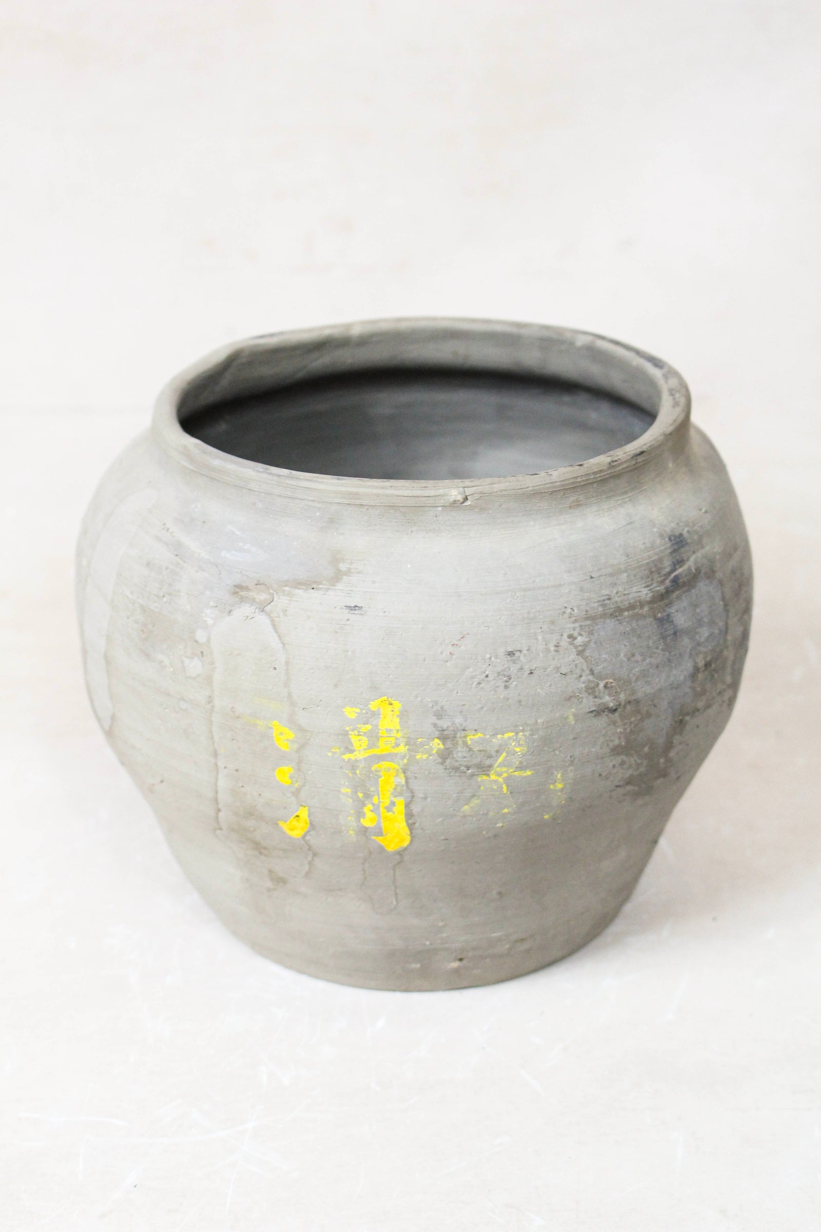 Small vintage dark unglazed earthenware pot from Shanxi, China