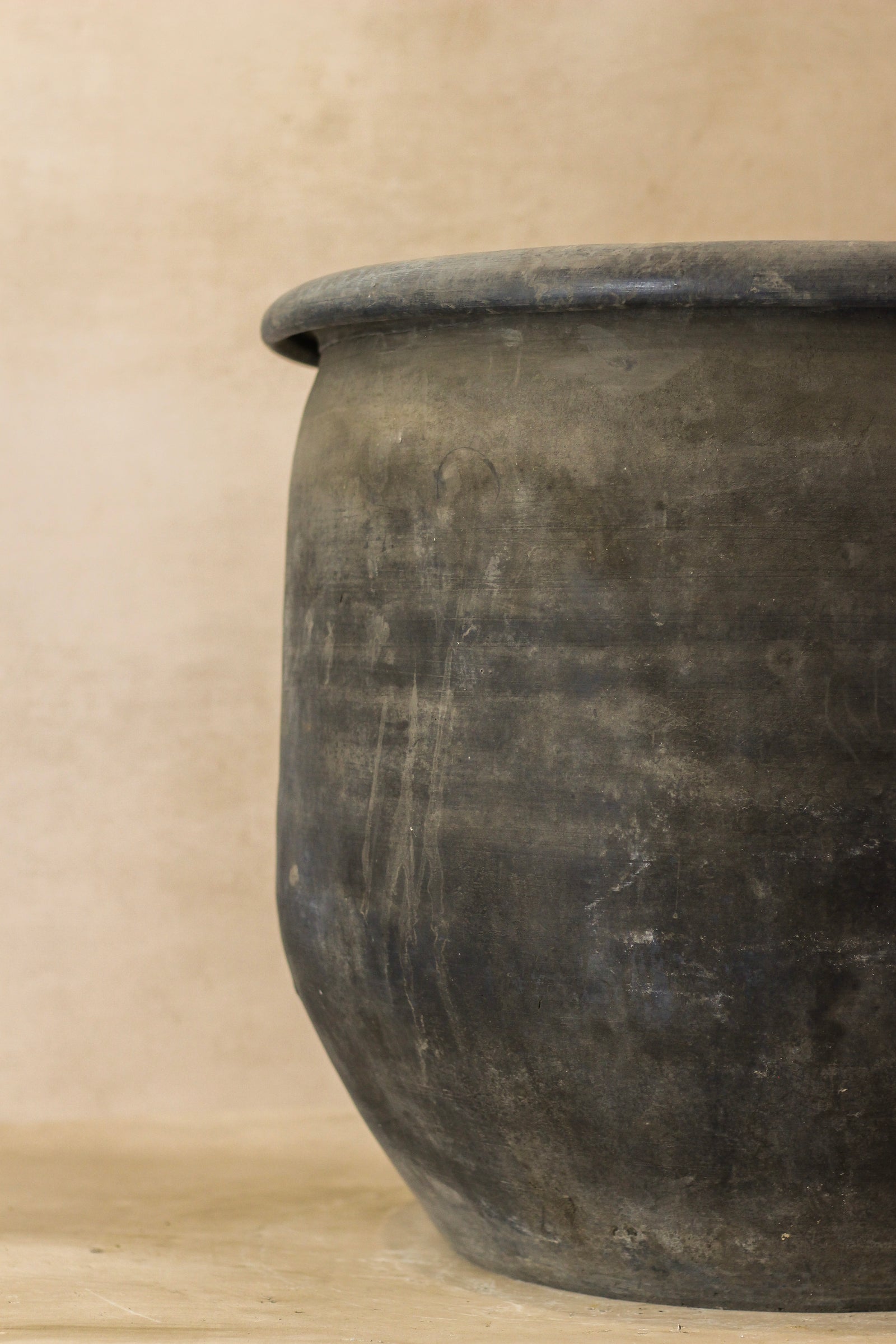 Big Old Grey Asian Pots - L010