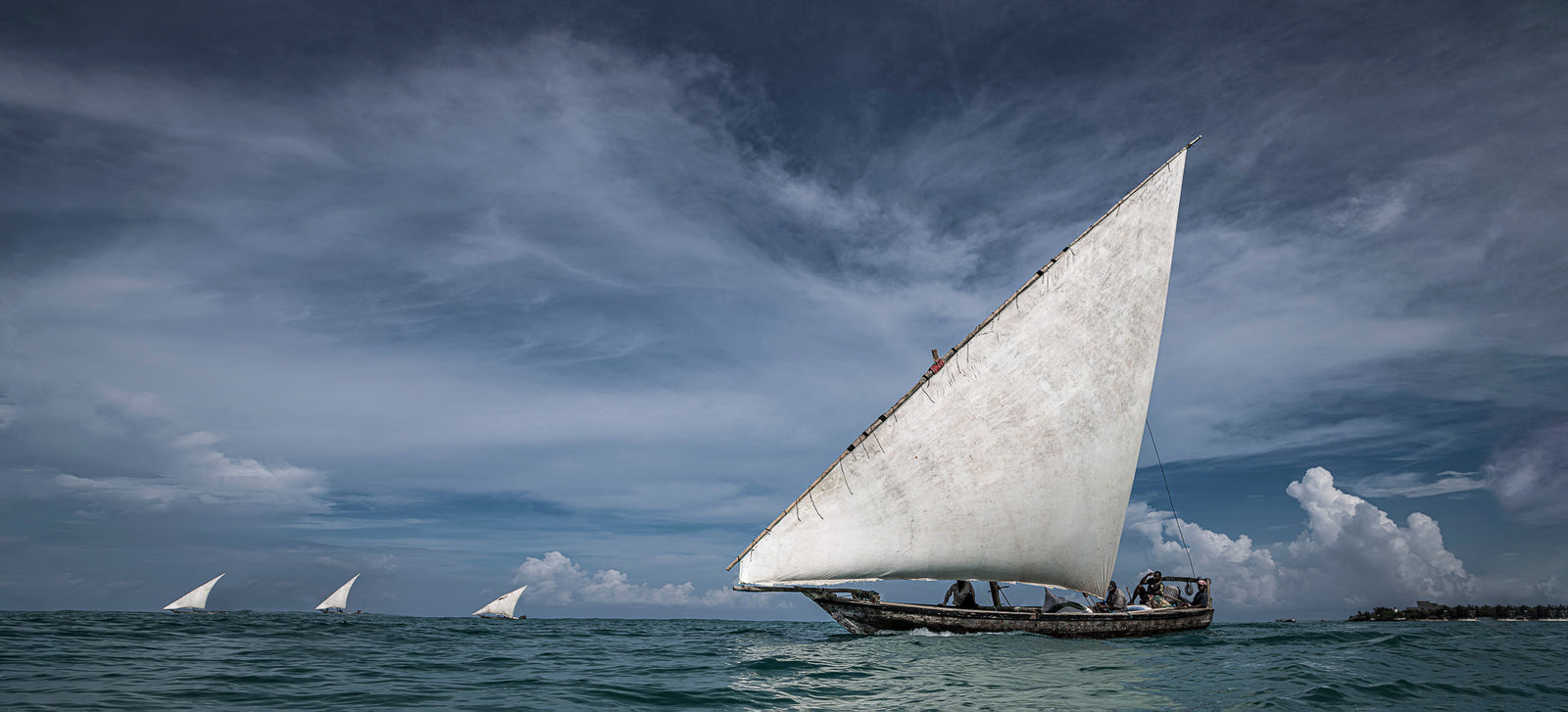 Dhow at sea by Wim van den Heever