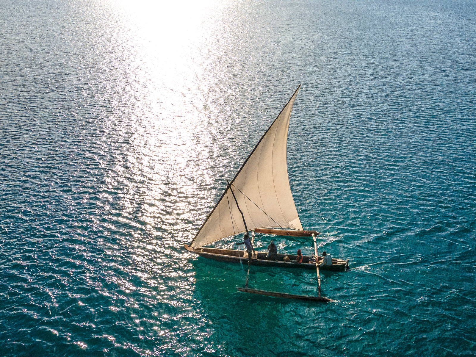 Dhow at sea by Wim van den Heever