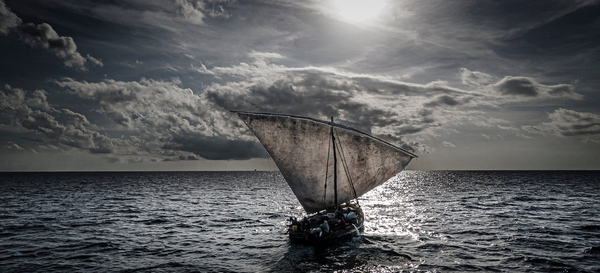 Dhow at sea by Wim van den Heever