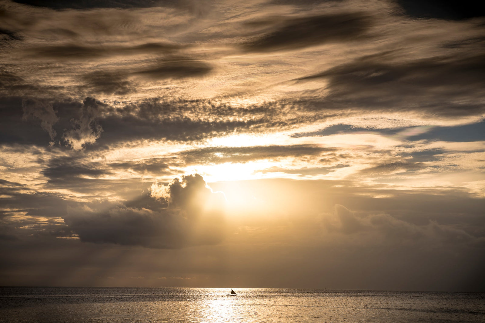 Dhow at sea by Wim van den Heever