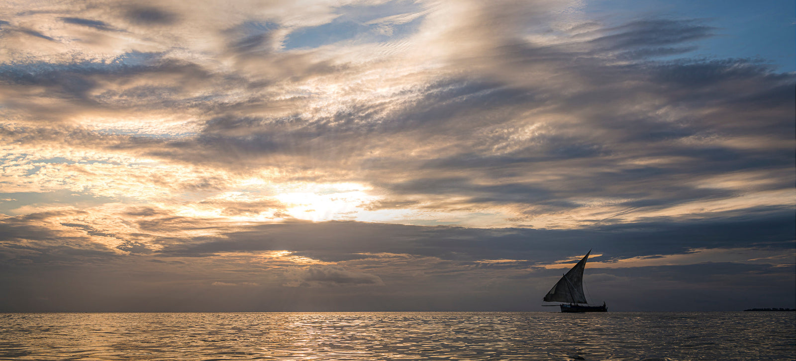 Dhow at sea by Wim van den Heever