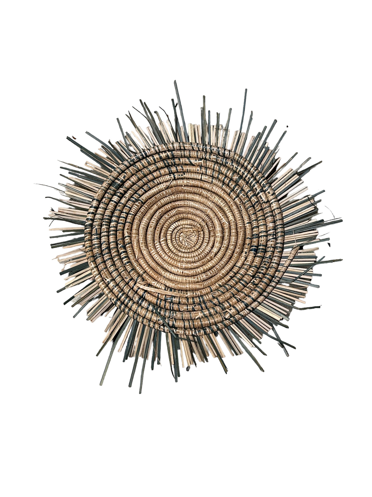 Blue Malawi sun wall basket — another view