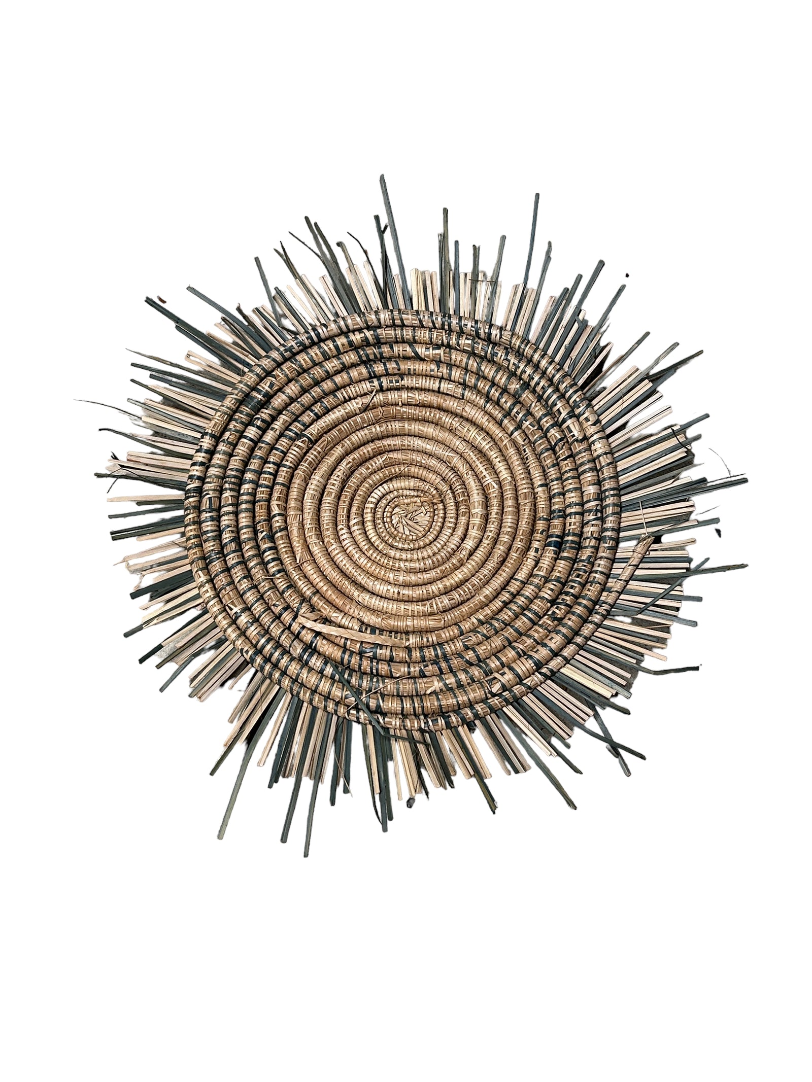 Blue Malawi sun wall basket — another view