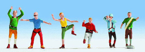 Hand-painted mountaineer miniature terrarium figures, 1:87 scale