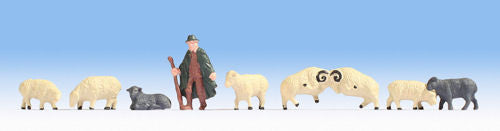 Shepard with Sheep (8) - Terrarium Figures - 18210