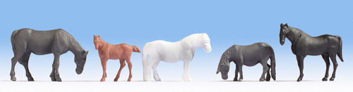 Hand-painted horse miniature terrarium figures, 1:87 scale
