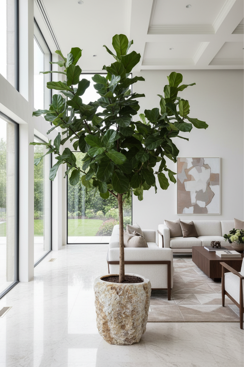 Large planter hand-carved from a single piece of raw onyx, the rugged natural outer edge left intact against a smoothly polished interior