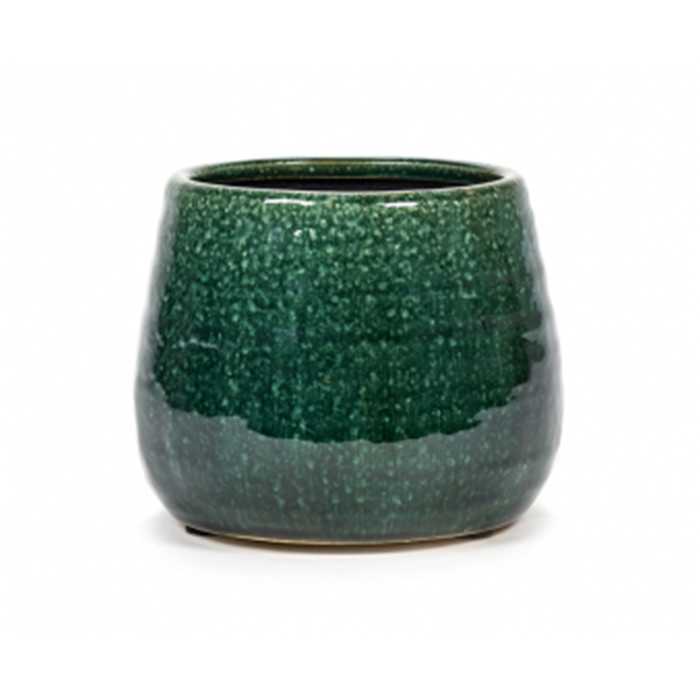 Dark Green Glazed Pot 16.5cm